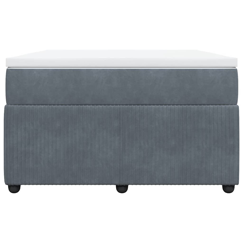 vidaXL Κρεβάτι Boxspring με Στρώμα Σκούρο Γκρι 120x190 εκ. Βελούδινο