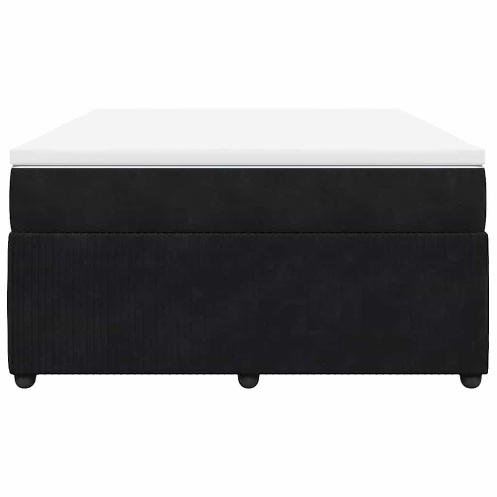 vidaXL Κρεβάτι Boxspring με Στρώμα Μαύρο 140x200 εκ. Βελούδινο
