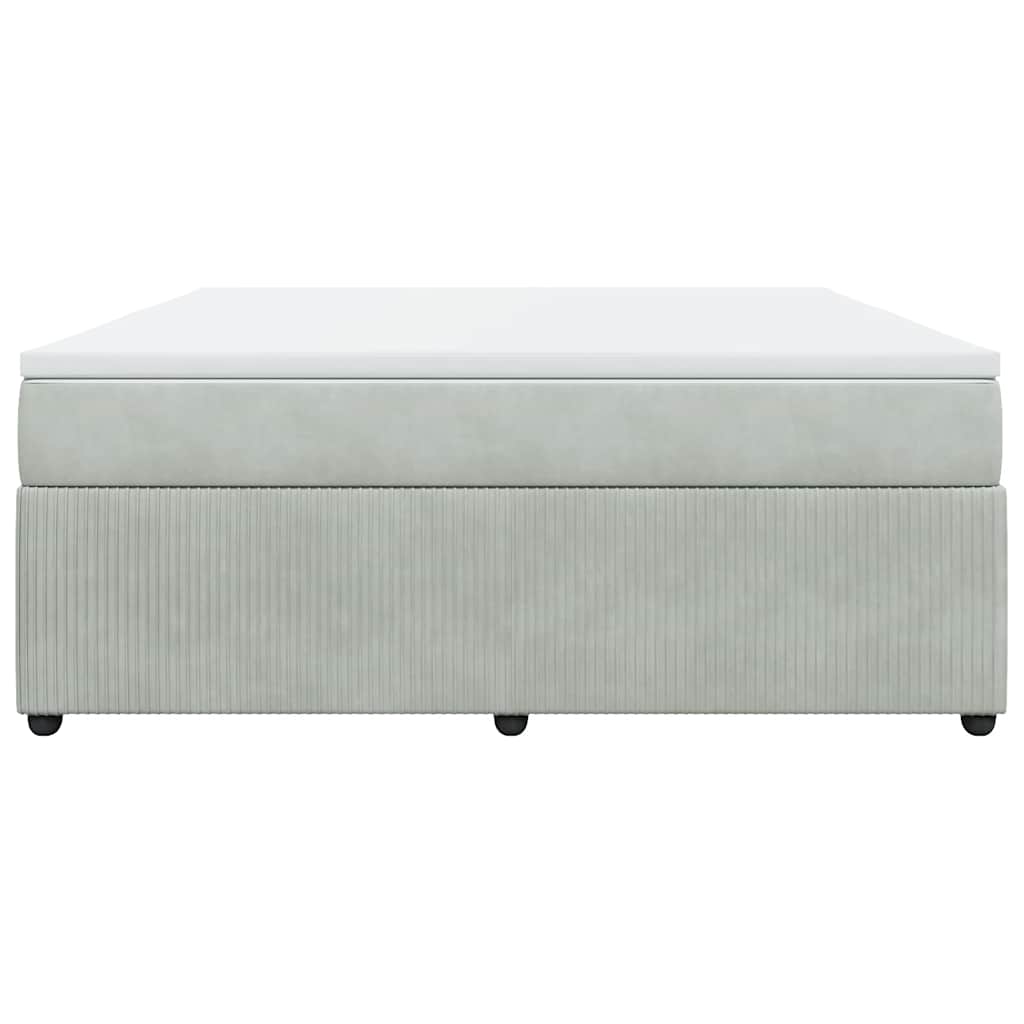 vidaXL Κρεβάτι Boxspring με Στρώμα Ανοιχτό Γκρι 180x200 εκ. Βελούδινο