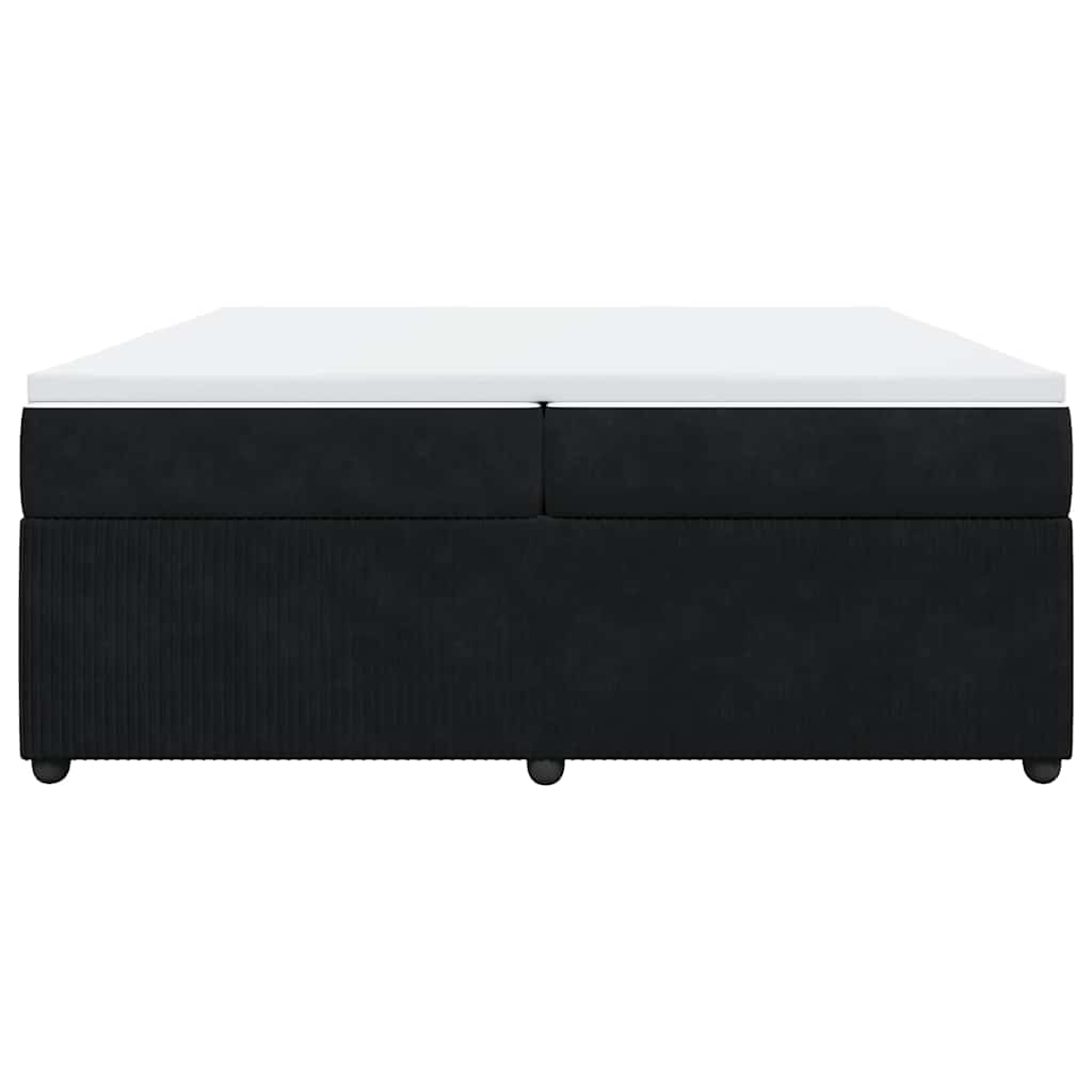 vidaXL Κρεβάτι Boxspring με Στρώμα Μαύρο 200x200 εκ. Βελούδινο