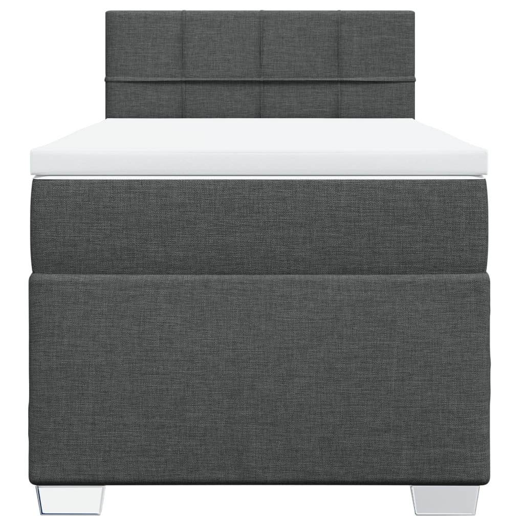 vidaXL Κρεβάτι Boxspring με Στρώμα Σκούρο Γκρι 80x200 εκ. Υφασμάτινο