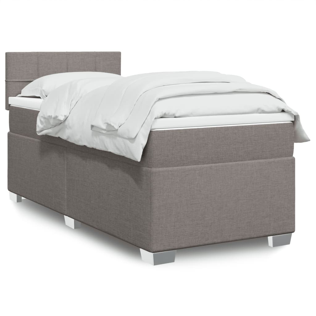 vidaXL Κρεβάτι Boxspring με Στρώμα Taupe 80x200 εκ. Υφασμάτινο