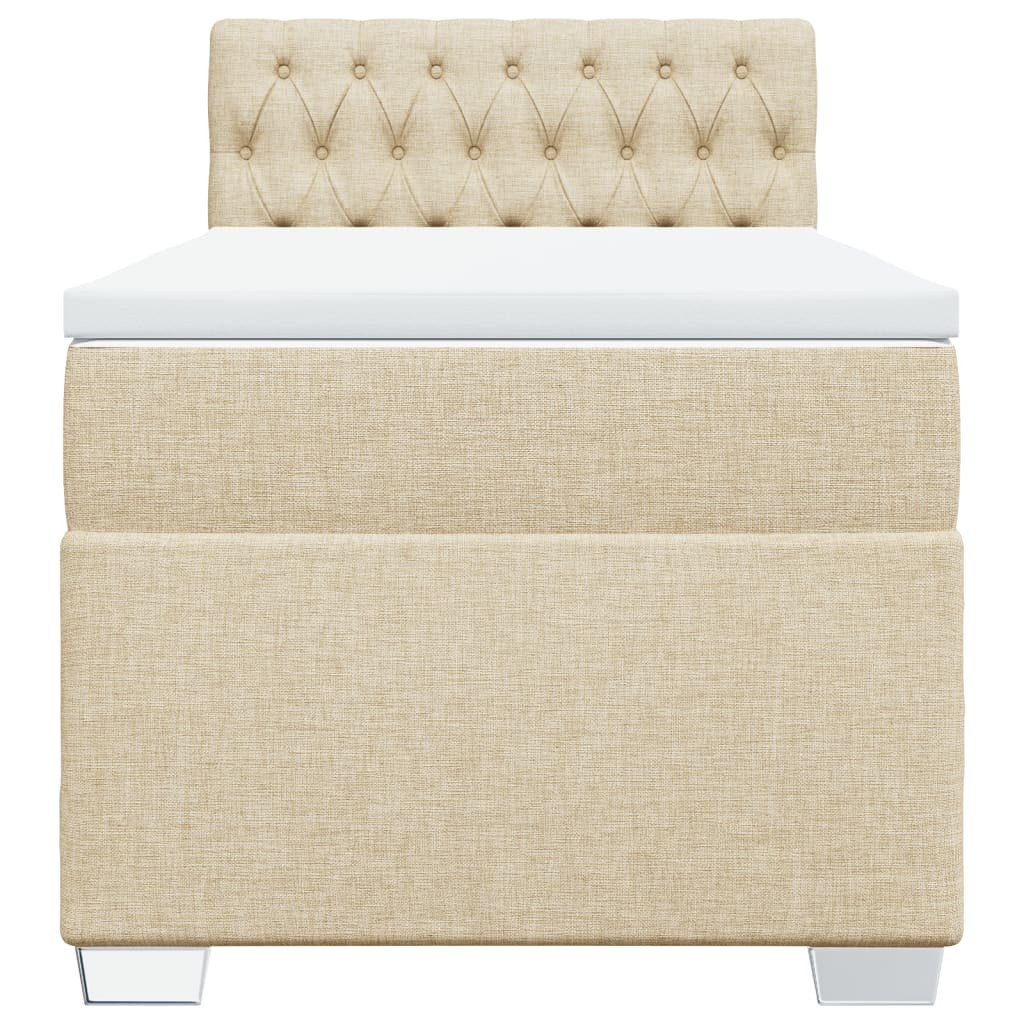 vidaXL Κρεβάτι Boxspring με Στρώμα Κρεμ 80 x 200 εκ. Υφασμάτινο