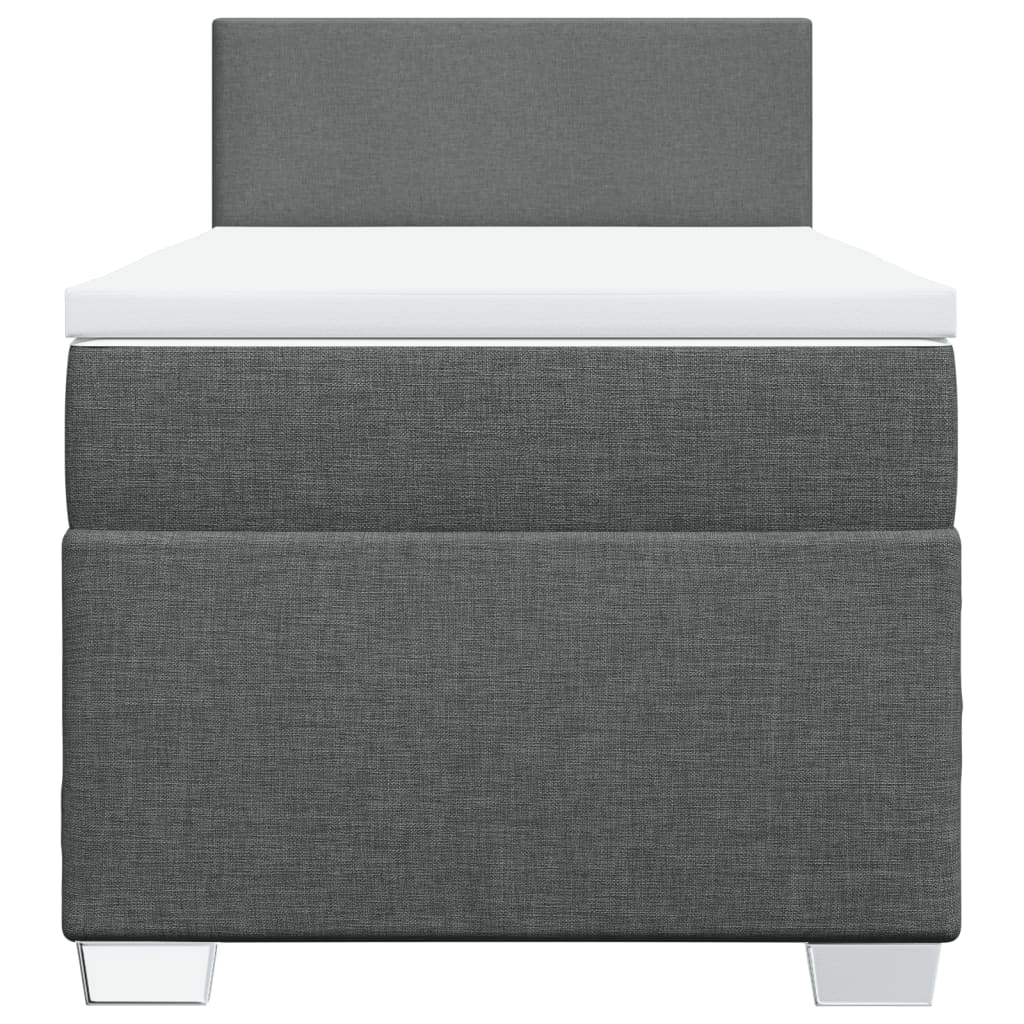 vidaXL Κρεβάτι Boxspring με Στρώμα Σκούρο Γκρι 100x200 εκ. Υφασμάτινο