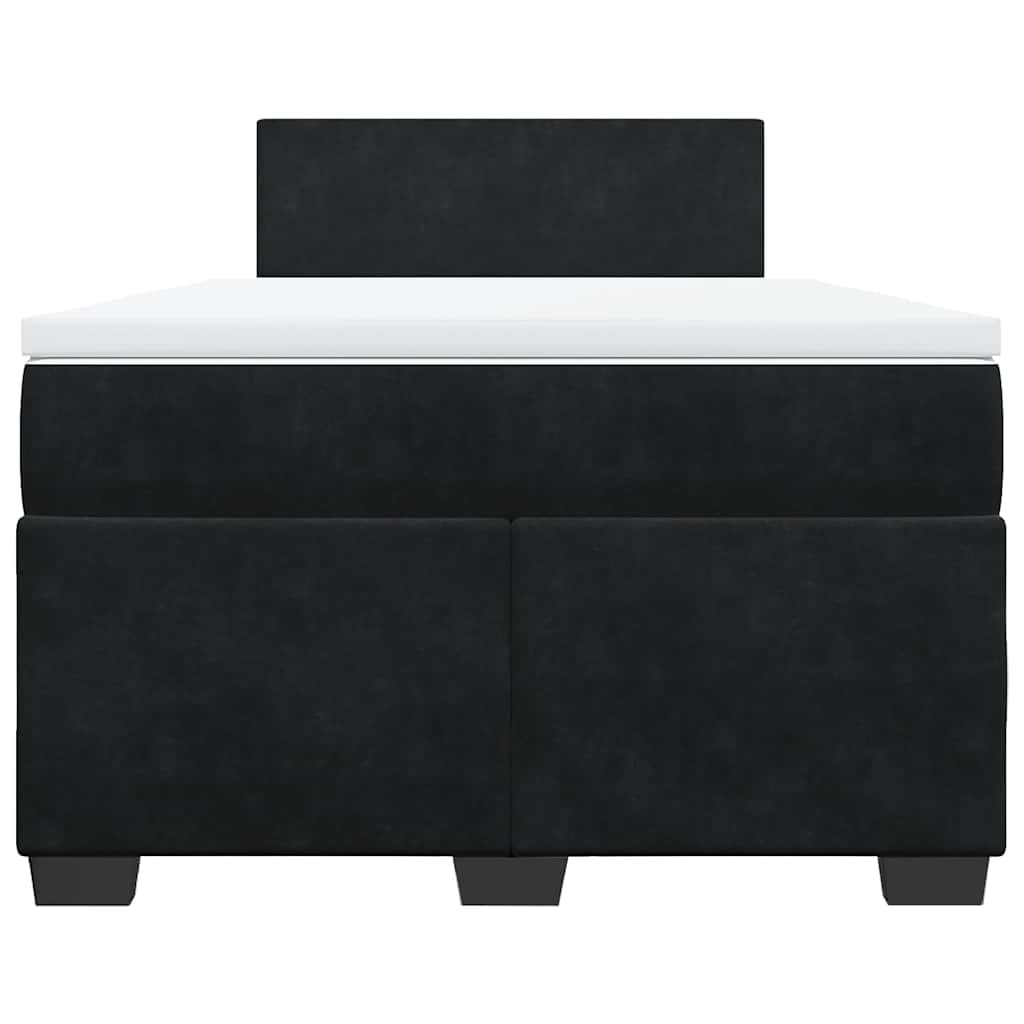 vidaXL Κρεβάτι Boxspring με Στρώμα Μαύρο 120x190 εκ. Βελούδινο