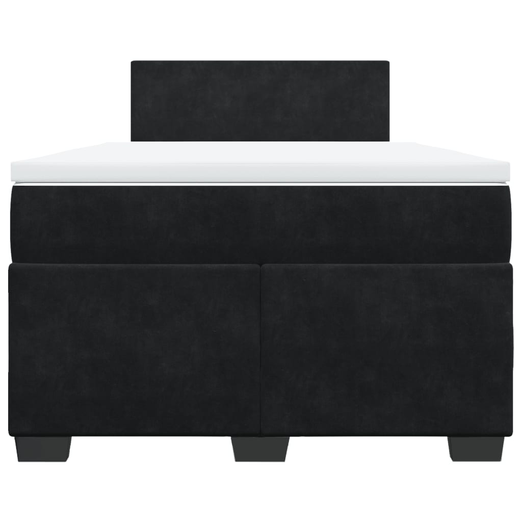 vidaXL Κρεβάτι Boxspring με Στρώμα Μαύρο 120 x 200 εκ. Βελούδινο