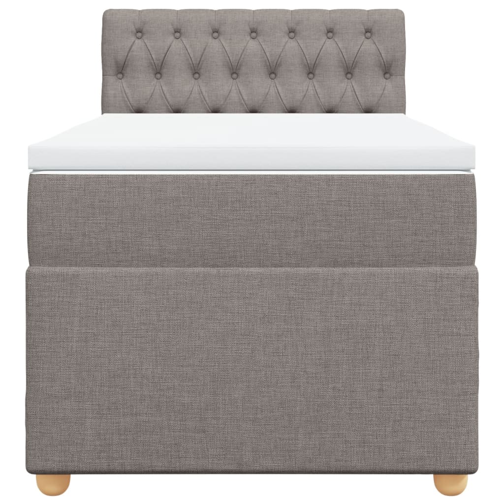 vidaXL Κρεβάτι Boxspring με Στρώμα Taupe 80x200 εκ. Υφασμάτινο