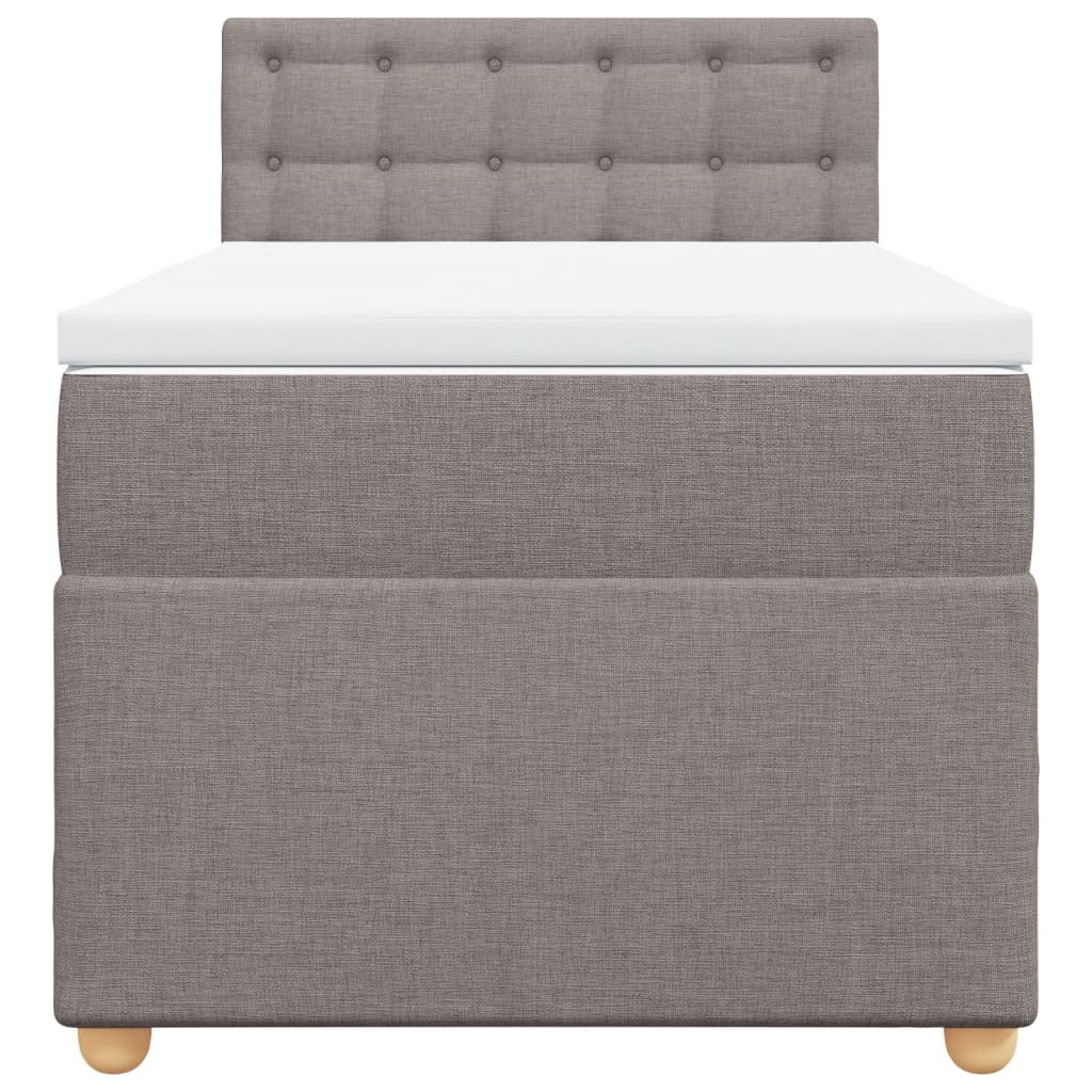 vidaXL Κρεβάτι Boxspring με Στρώμα Taupe 90x190 εκ.Υφασμάτινο