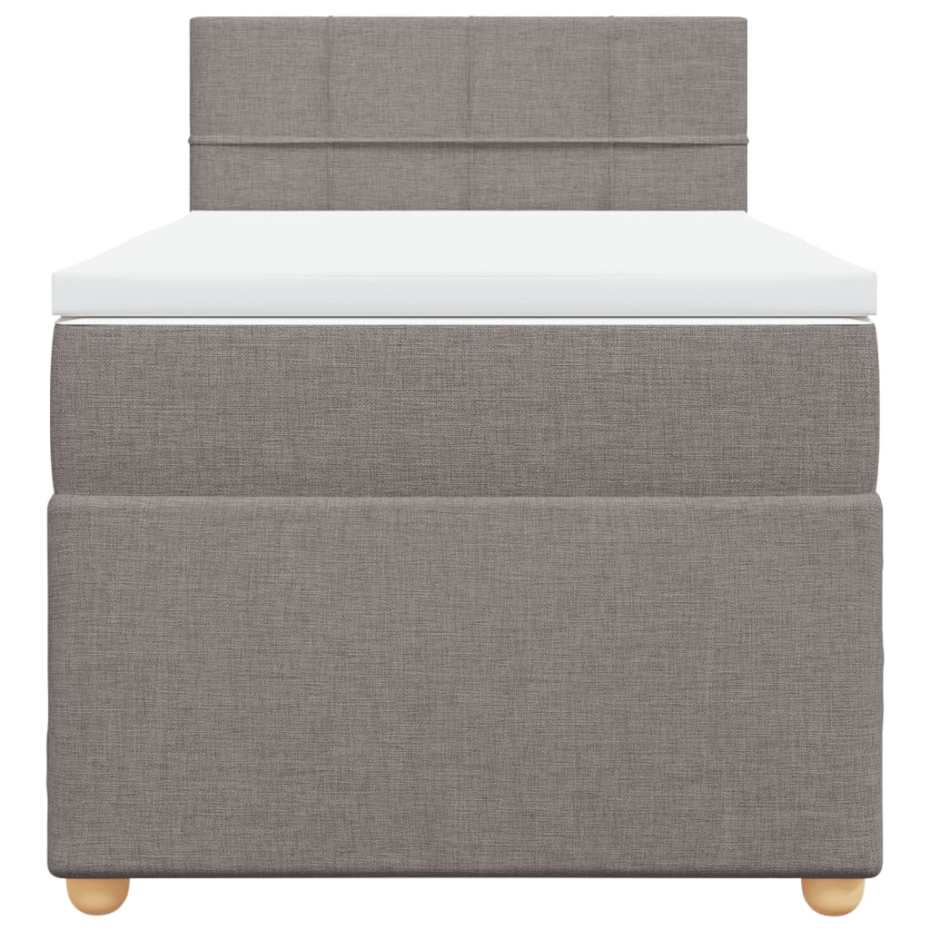 vidaXL Κρεβάτι Boxspring με Στρώμα Taupe 100 x 200 εκ. Υφασμάτινο