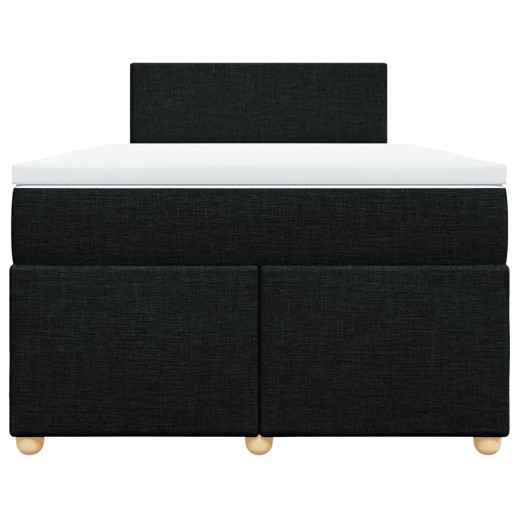 vidaXL Κρεβάτι Boxspring με Στρώμα Μαύρο 120x190 εκ. Υφασμάτινο