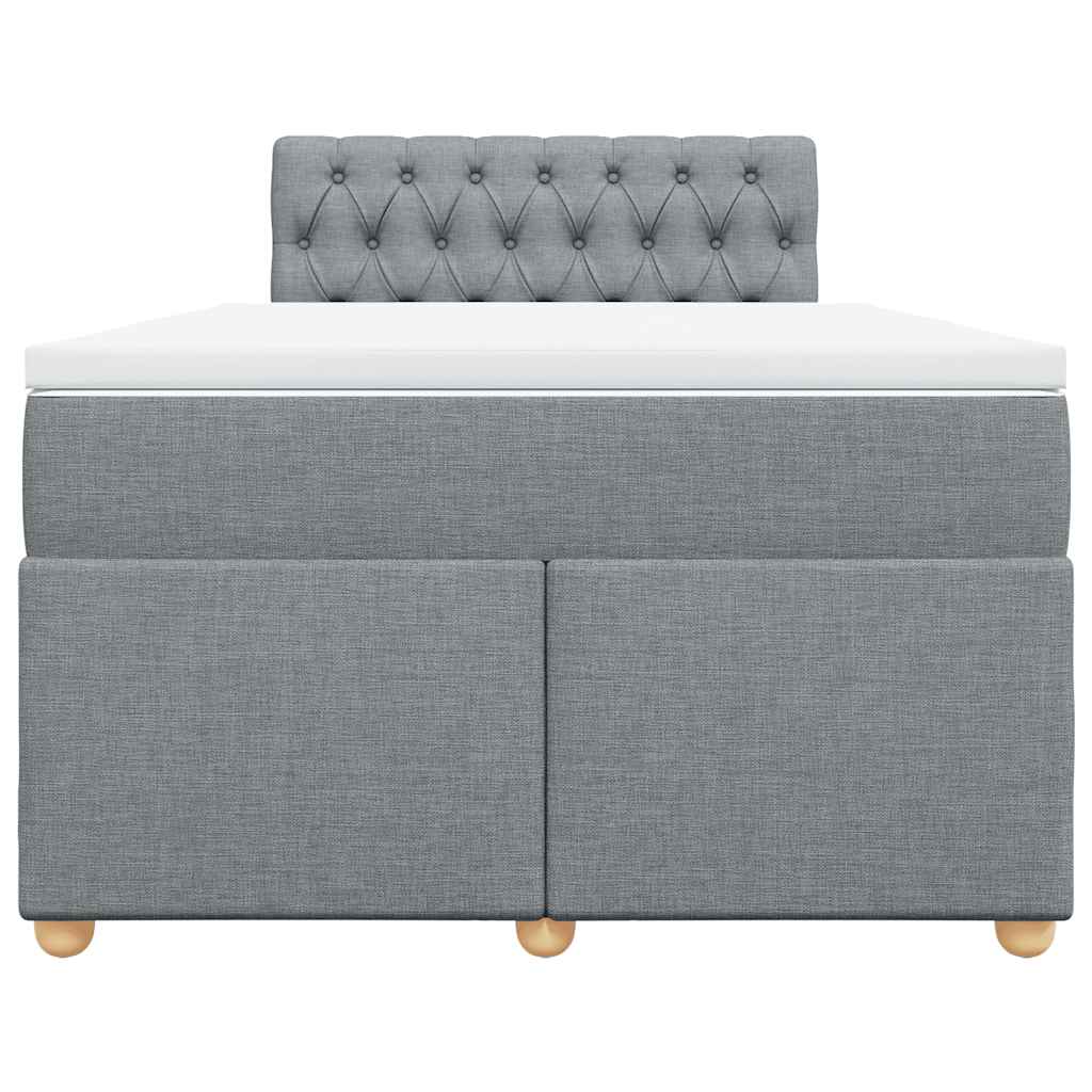 vidaXL Κρεβάτι Boxspring με Στρώμα Ανοιχτό Γκρι 120x190 εκ. Υφασμάτινο
