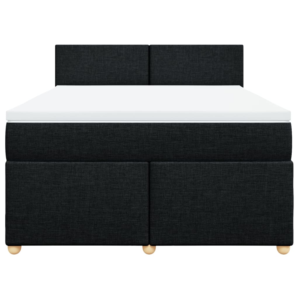 vidaXL Κρεβάτι Boxspring με Στρώμα Μαύρο 140x200 εκ. Υφασμάτινο