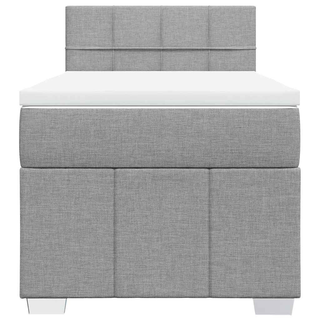 vidaXL Κρεβάτι Boxspring με Στρώμα Ανοιχτό Γκρι 80x200 εκ. Υφασμάτινο