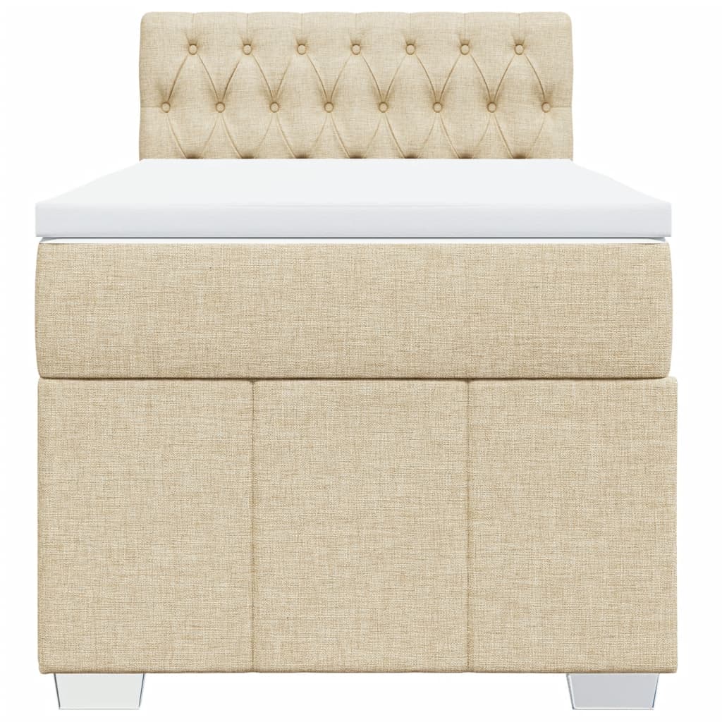 vidaXL Κρεβάτι Boxspring με Στρώμα Κρεμ 80 x 200 εκ. Υφασμάτινο