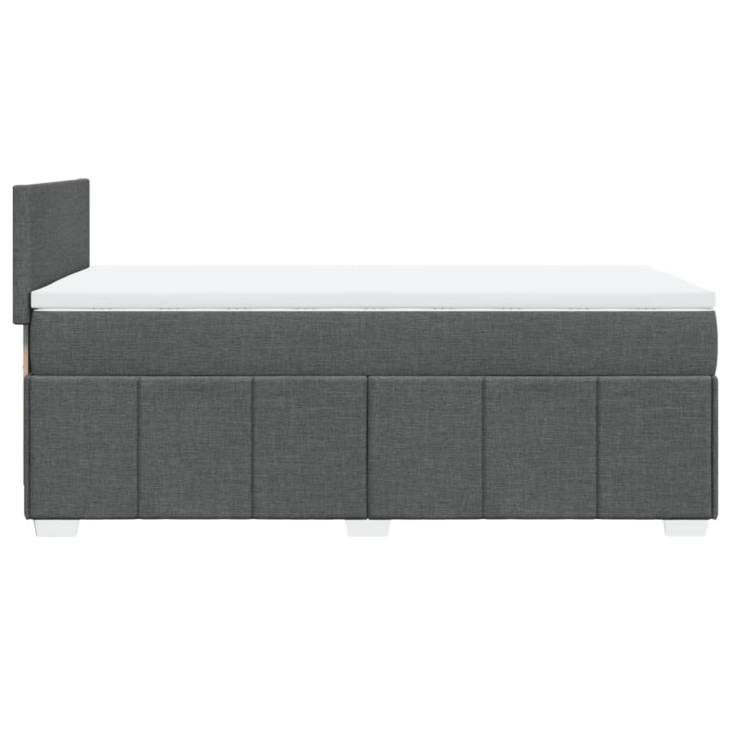 vidaXL Κρεβάτι Boxspring με Στρώμα Σκούρο Γκρι 90x200 εκ. Υφασμάτινο
