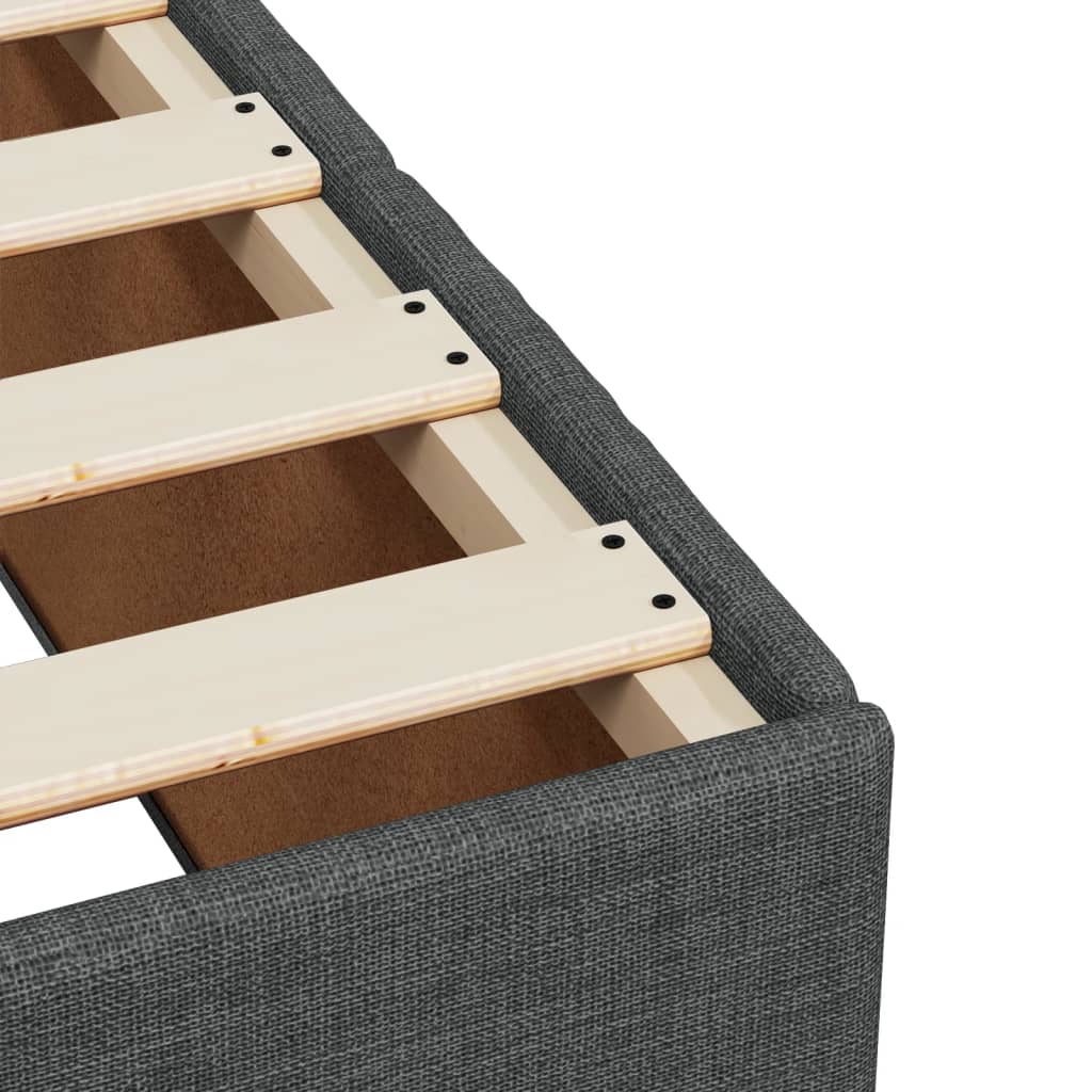 vidaXL Κρεβάτι Boxspring με Στρώμα Σκούρο Γκρι 90x200 εκ. Υφασμάτινο