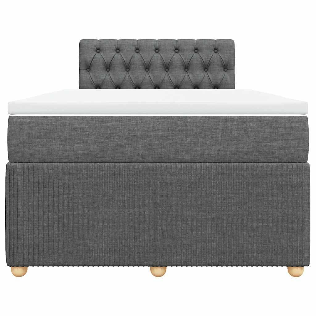 vidaXL Κρεβάτι Boxspring με Στρώμα Σκούρο Γκρι 120x190 εκ Υφασμάτινο
