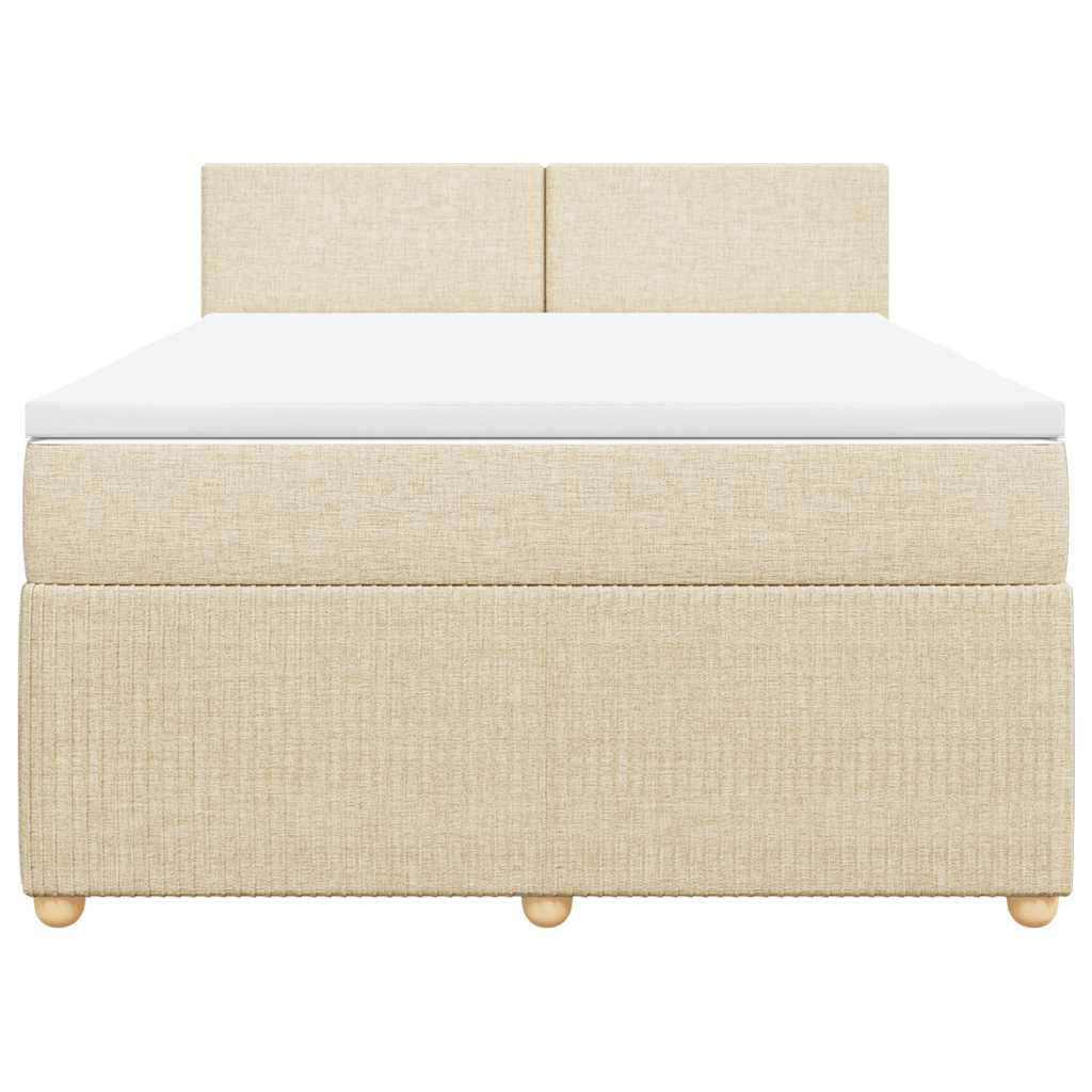 vidaXL Κρεβάτι Boxspring με Στρώμα Κρεμ 160x200 εκ. Υφασμάτινο