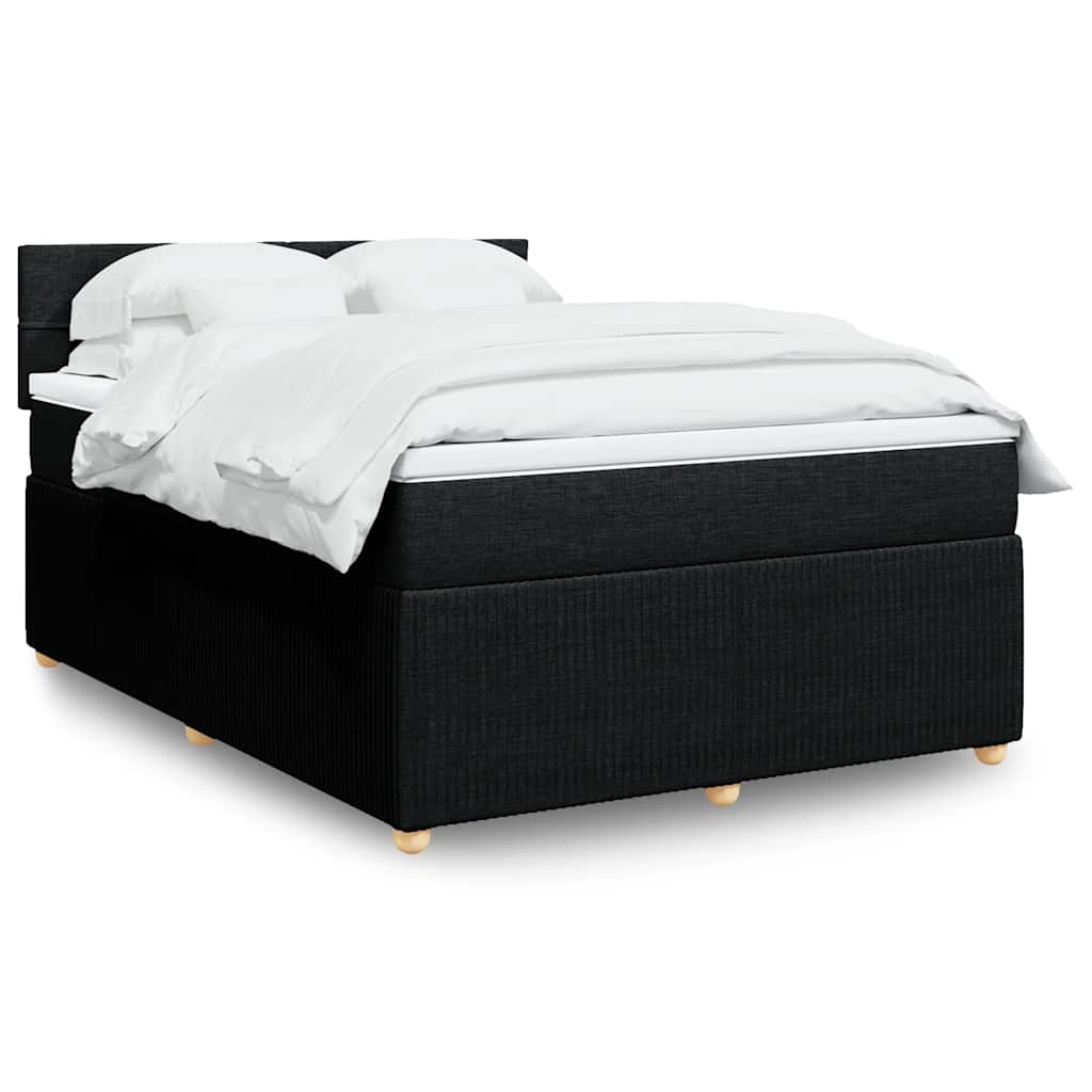 vidaXL Κρεβάτι Boxspring με Στρώμα Μαύρο 160x200 εκ. Υφασμάτινο