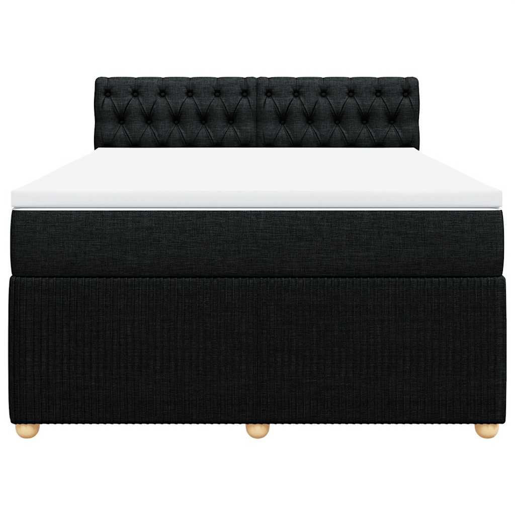 vidaXL Κρεβάτι Boxspring με Στρώμα Μαύρο 160x200 εκ. Υφασμάτινο
