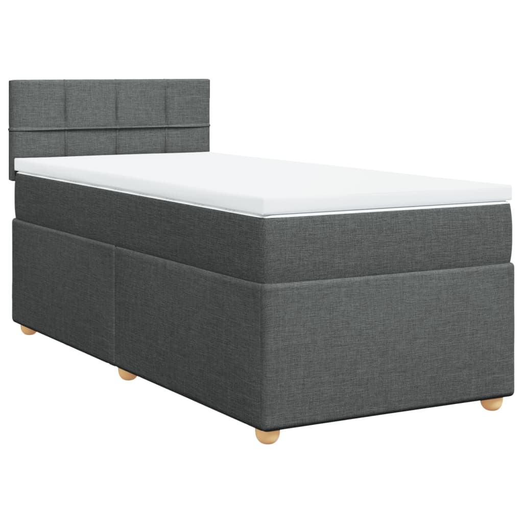 vidaXL Κρεβάτι Boxspring με Στρώμα Σκούρο Γκρι 80x200 εκ. Υφασμάτινο