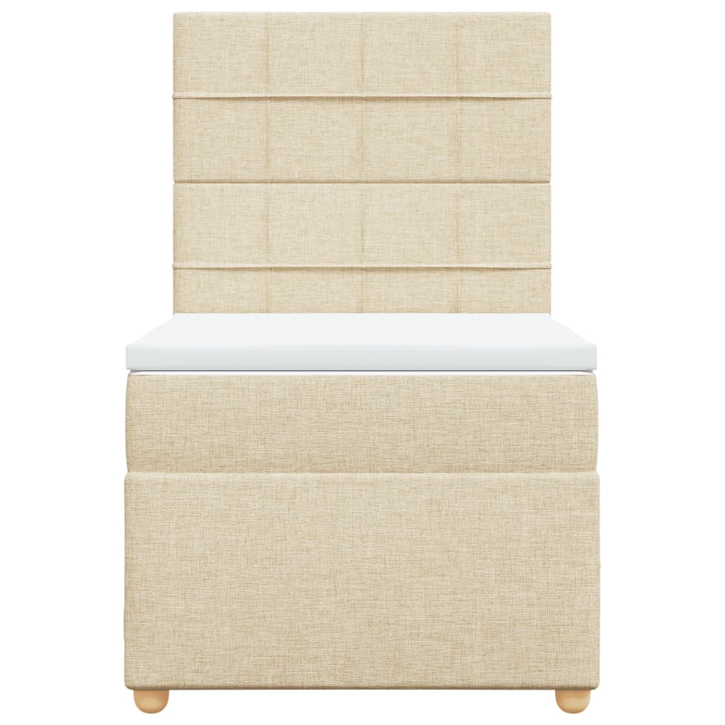 vidaXL Κρεβάτι Boxspring με Στρώμα Κρεμ 80 x 200 εκ. Υφασμάτινο