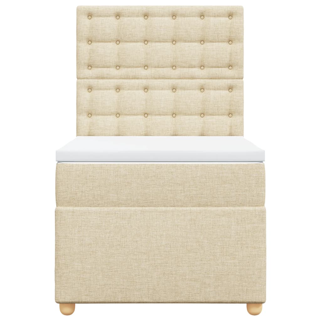vidaXL Κρεβάτι Boxspring με Στρώμα Κρεμ 80 x 200 εκ. Υφασμάτινο