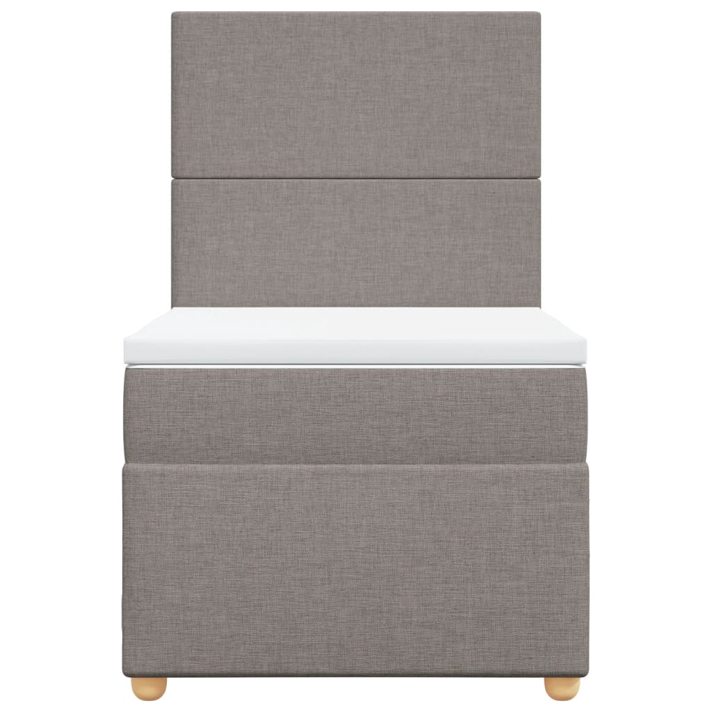 vidaXL Κρεβάτι Boxspring με Στρώμα Taupe 100 x 200 εκ. Υφασμάτινο