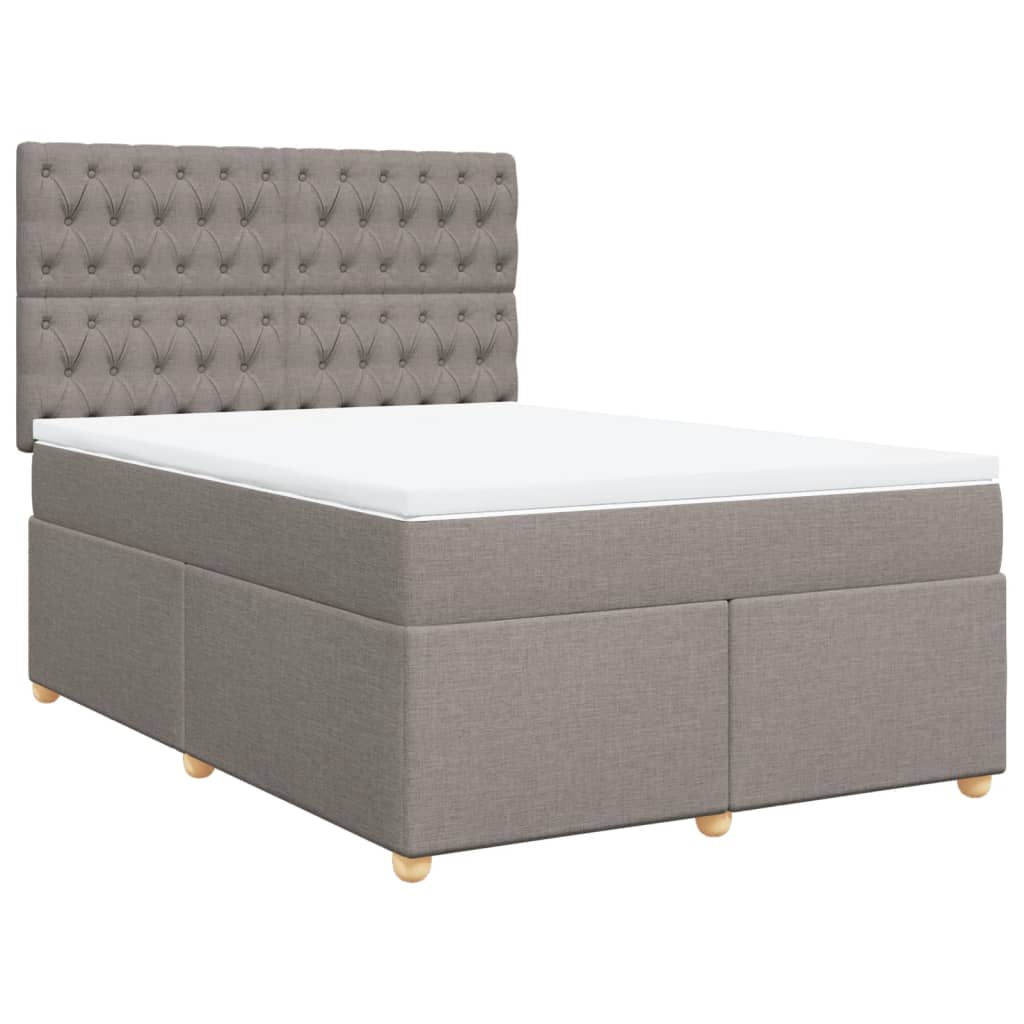 vidaXL Κρεβάτι Boxspring με Στρώμα Taupe 160x200 εκ. Υφασμάτινο