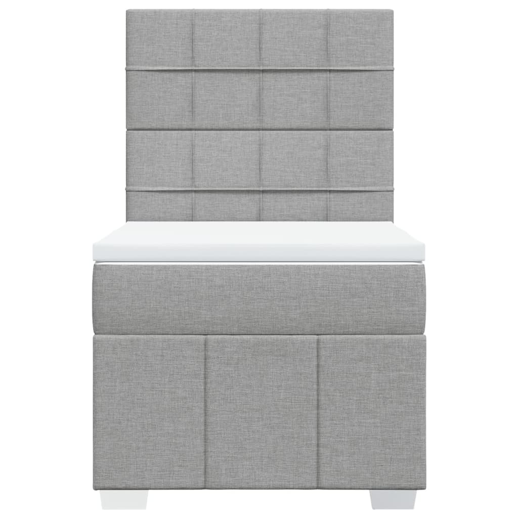vidaXL Κρεβάτι Boxspring με Στρώμα Ανοιχτό Γκρι 80x200 εκ. Υφασμάτινο