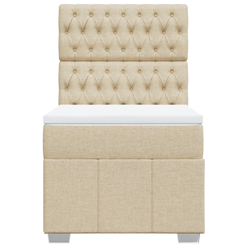 vidaXL Κρεβάτι Boxspring με Στρώμα Κρεμ 80 x 200 εκ. Υφασμάτινο
