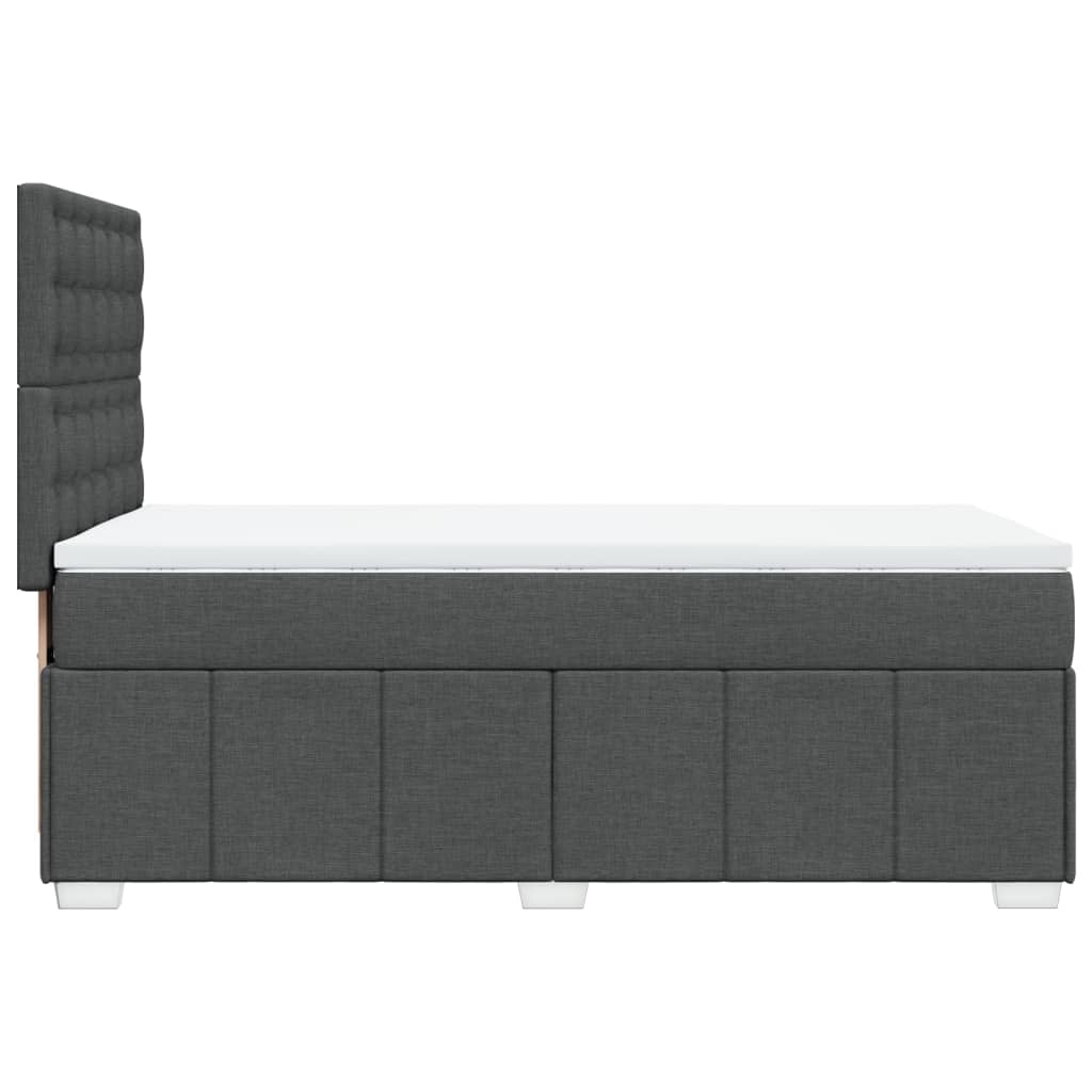 vidaXL Κρεβάτι Boxspring με Στρώμα Σκούρο Γκρι 90x200 εκ. Υφασμάτινο