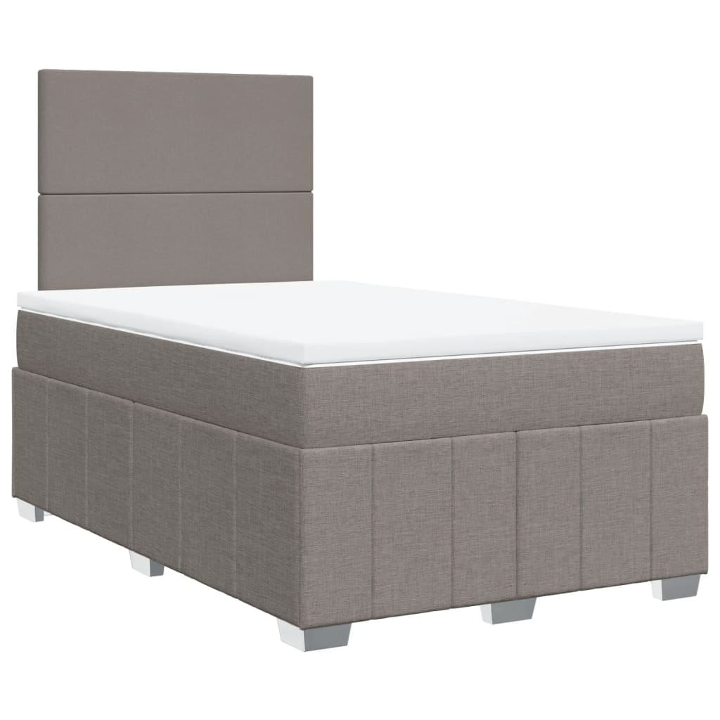 vidaXL Κρεβάτι Boxspring με Στρώμα Taupe 120x200 εκ. Υφασμάτινο