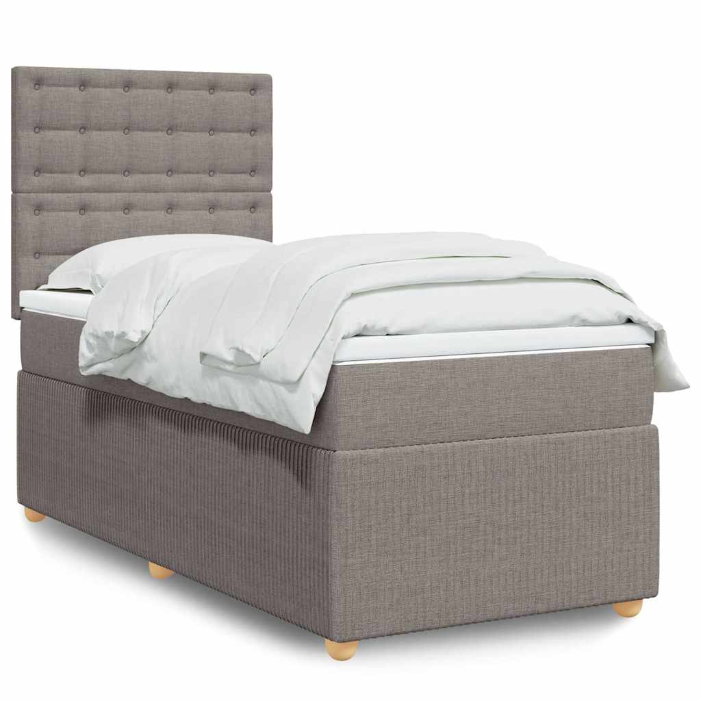 vidaXL Κρεβάτι Boxspring με Στρώμα Taupe 80x200 εκ. Υφασμάτινο