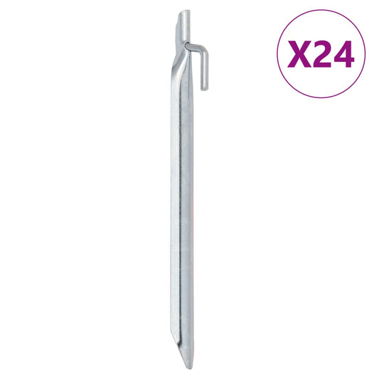 vidaXL Πασσαλάκια Σκηνής Σχήμα V 24 τεμ. 24 εκ. Ø20 χιλ. Γαλβ. Ατσάλι