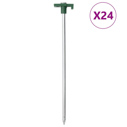 vidaXL Πασσαλάκια Σκηνής 24 τεμ. 25 εκ. 7 χιλ. Γαλβανισμένο Ατσάλι