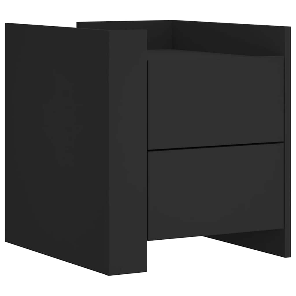 vidaXL Κομοδίνο Μαύρο 45x50x50 εκ. από Επεξεργασμένο Ξύλο