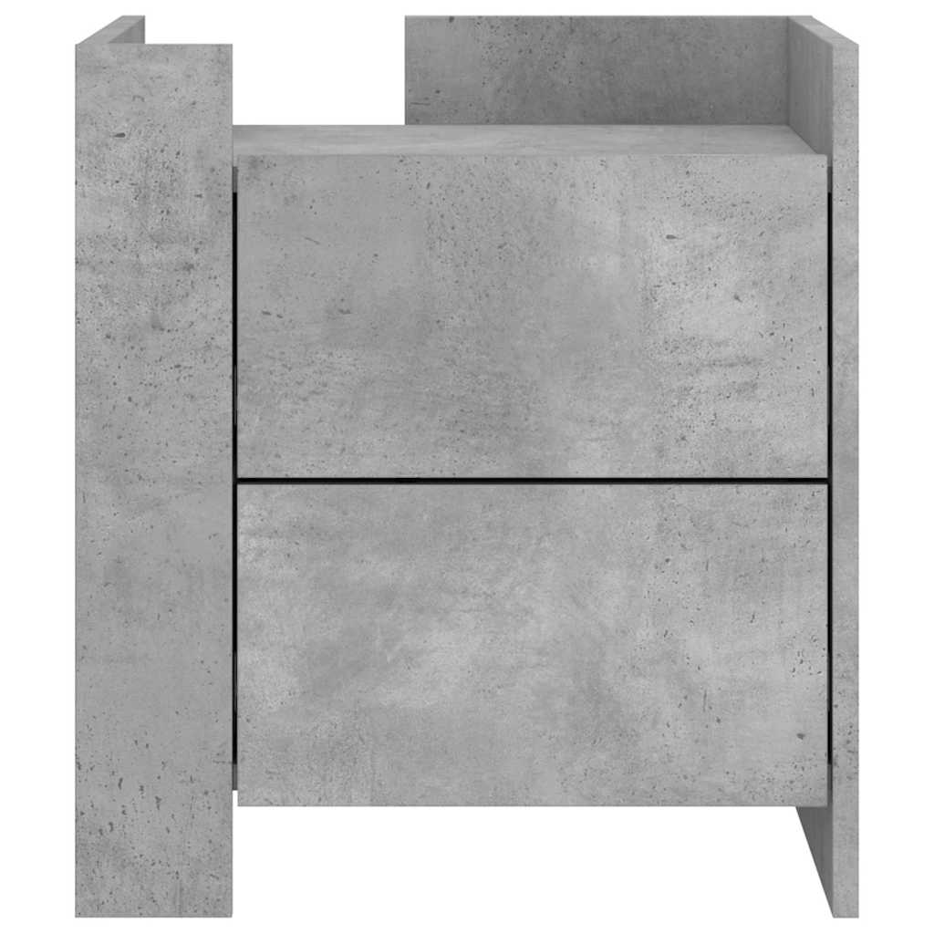 vidaXL Κομοδίνο Γκρι Σκυροδ. 45x50x50 εκ. από Επεξεργασμένο Ξύλο