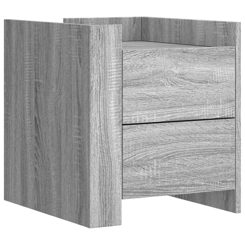 vidaXL Κομοδίνο Sonoma Γκρι 45x50x50 εκ. από Επεξεργασμένο Ξύλο