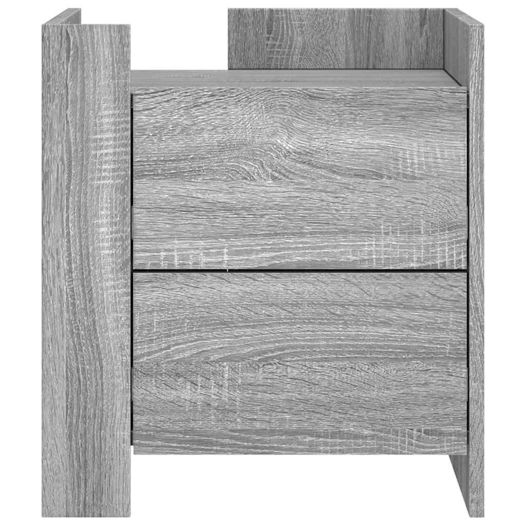 vidaXL Κομοδίνο Sonoma Γκρι 45x50x50 εκ. από Επεξεργασμένο Ξύλο