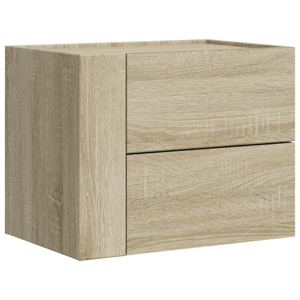 vidaXL Κομοδίνα Επιτοίχιο Sonoma Δρυς 45x30x35 εκ.
