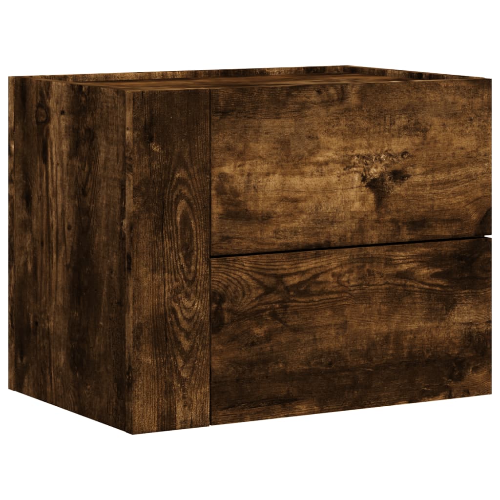 vidaXL Κομοδίνο Επιτοίχιο Καπνιστή Δρυς 45x30x35 εκ.