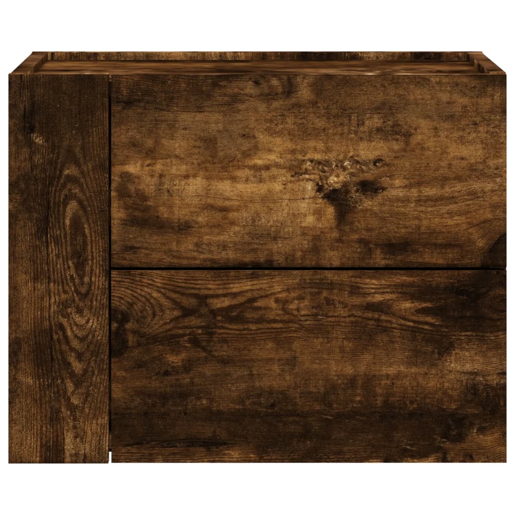 vidaXL Κομοδίνο Επιτοίχιο Καπνιστή Δρυς 45x30x35 εκ.