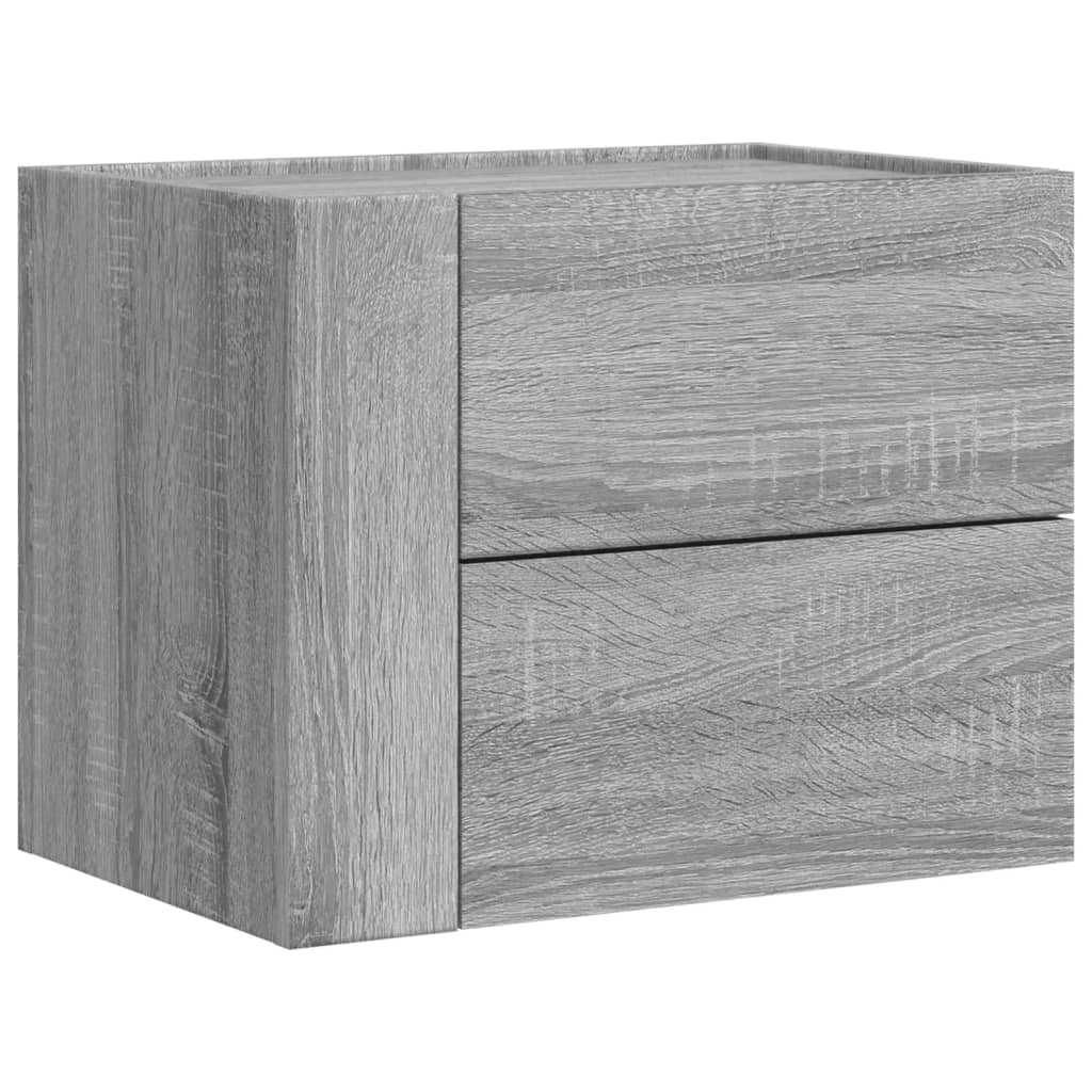 vidaXL Κομοδίνα Επιτοίχια 2 τεμ. Γκρι Sonoma 45x30x35 εκ.