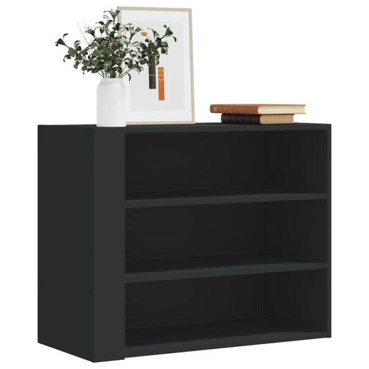vidaXL Ντουλάπι Τοίχου Μαύρο 75x35x60 εκ. από Επεξεργασμένο Ξύλο