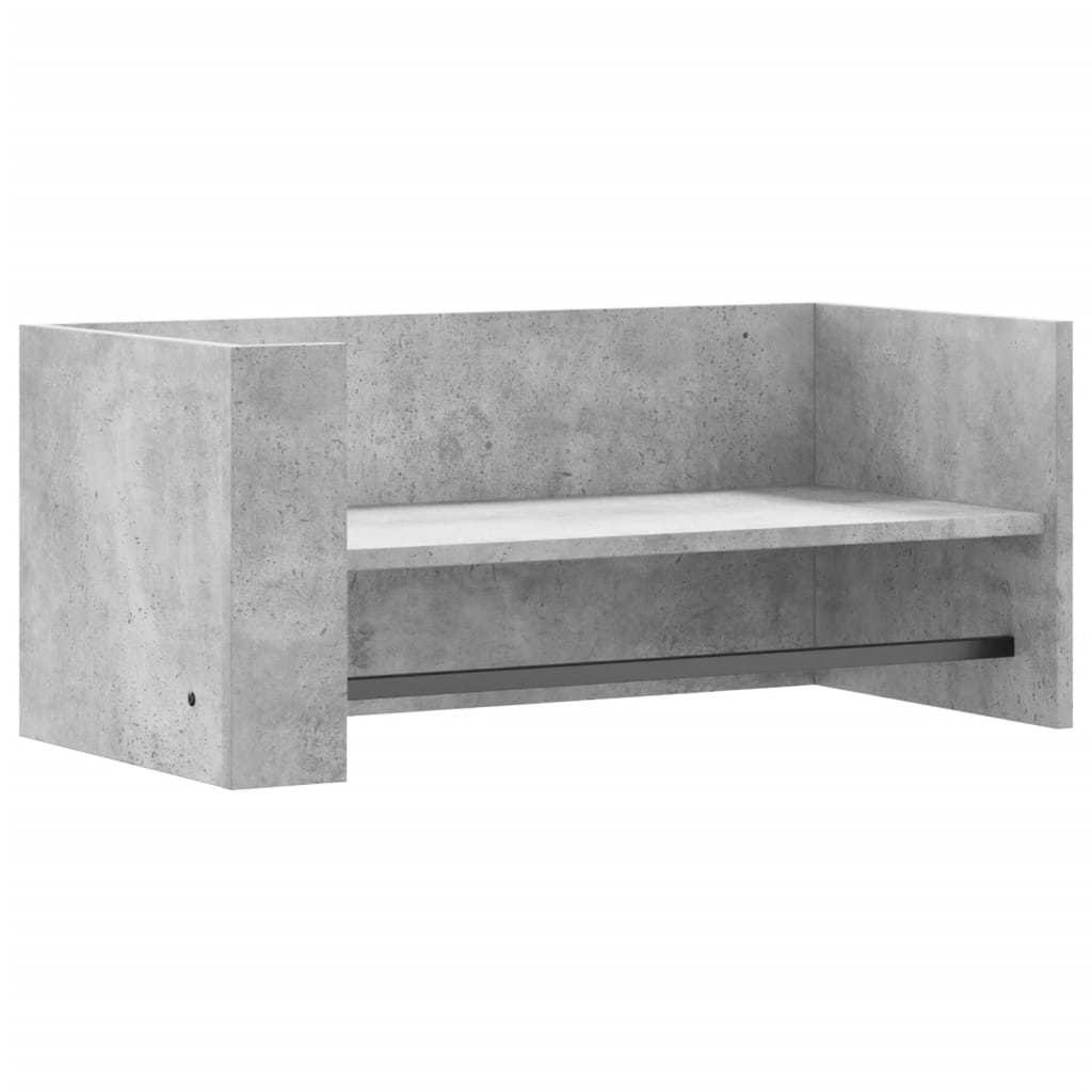 vidaXL Ράφι Τοίχου Γκρι Σκυροδέματος 70,5x35x30,5 εκ. από Επεξ. Ξύλο