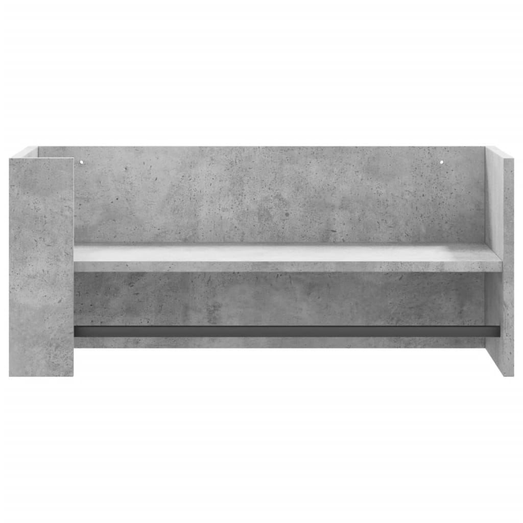 vidaXL Ράφι Τοίχου Γκρι Σκυροδέματος 70,5x35x30,5 εκ. από Επεξ. Ξύλο