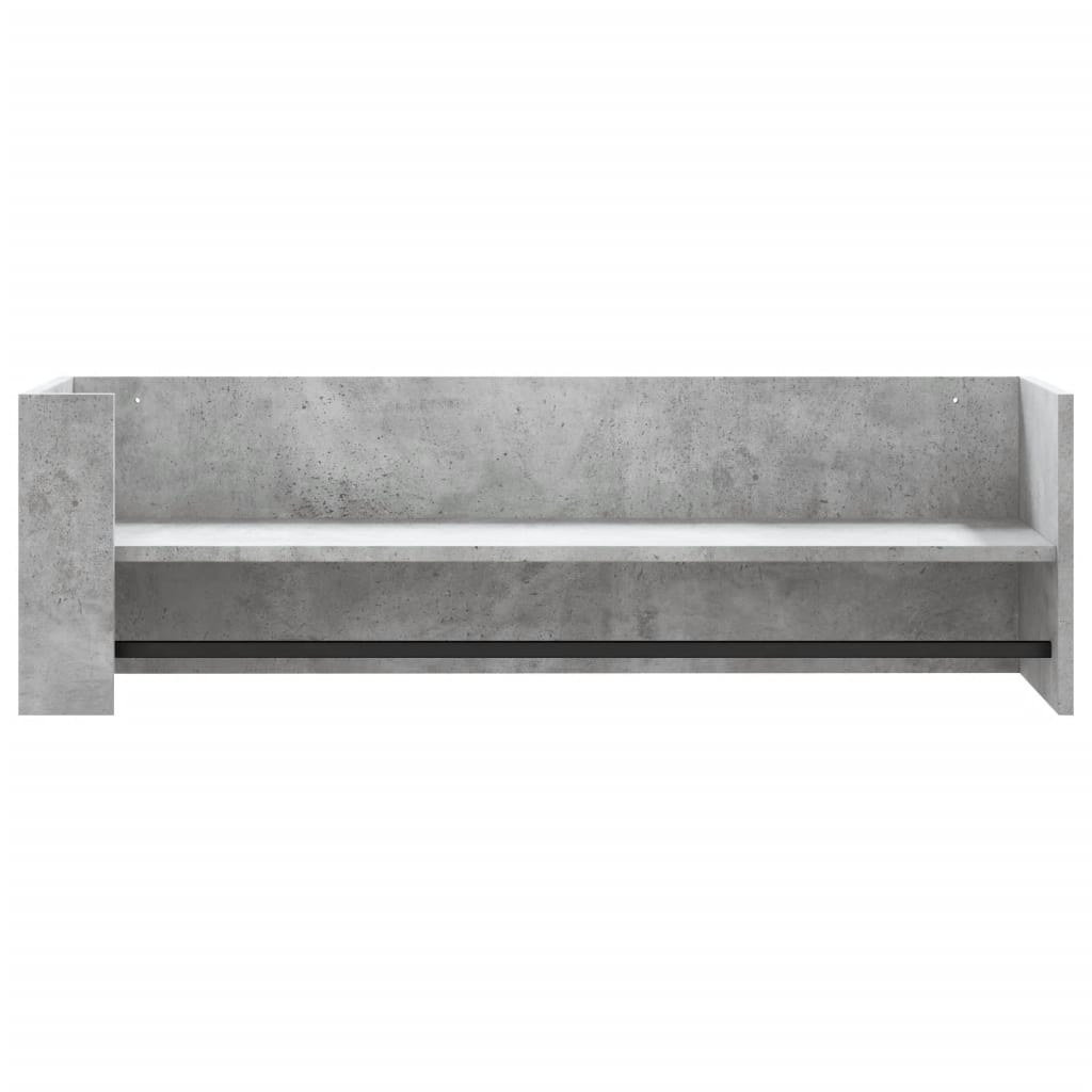 vidaXL Ραφιέρα Τοίχου Γκρι Σκυροδέματος 100x35x30,5εκ. από Επεξ. Ξύλο
