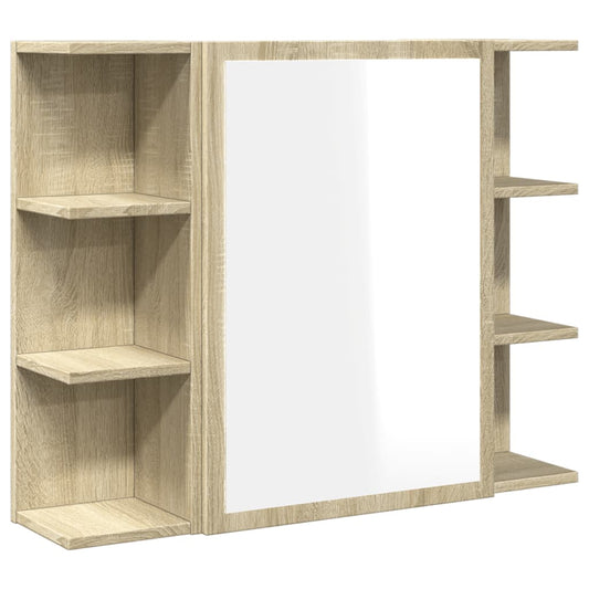 vidaXL Καθρέφτης Μπάνιου Sonoma Δρυς 80 x 20,5 x 64 εκ. Ξύλο