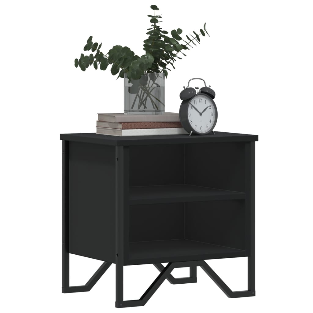 vidaXL Κομοδίνο Μαύρο 2 τεμ. 40 x 30 x 40 εκ. από Επεξεργασμένο Ξύλο